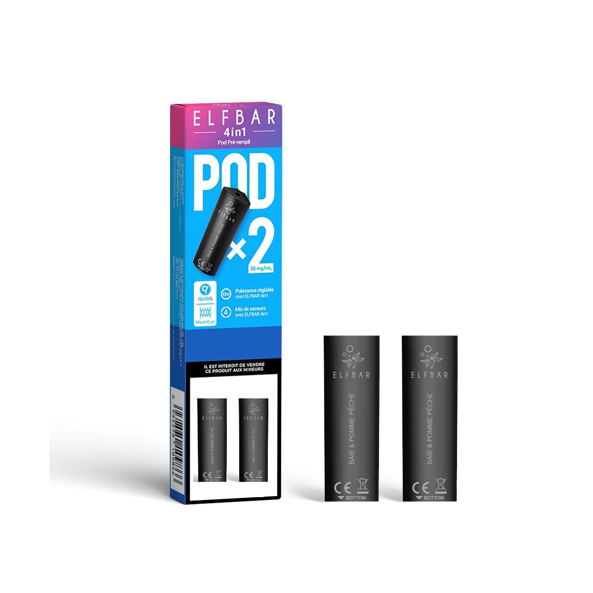 Pack 2 cartuchos Blue Raspberry 4en1 - Elf Bar