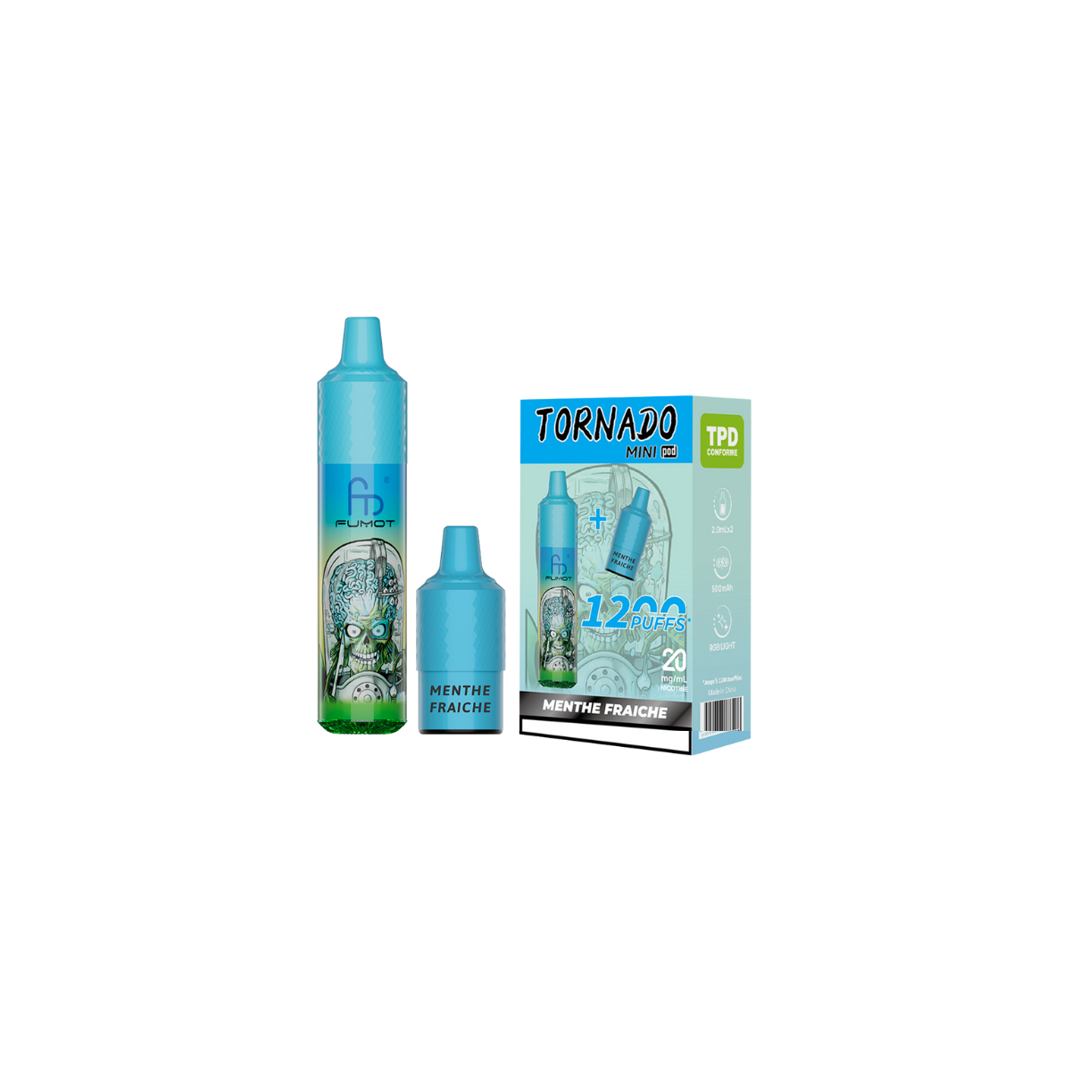 Menta fresca 1200 Puff - Tornado Mini