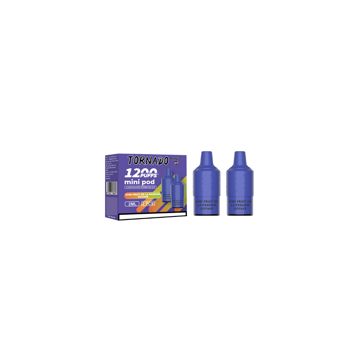 Kiwi Passion Guava 2 pods 1200 Puff - Tornado Mini Kiwi Passion Guava 2 pods 1200 Puff - Tornado Mini