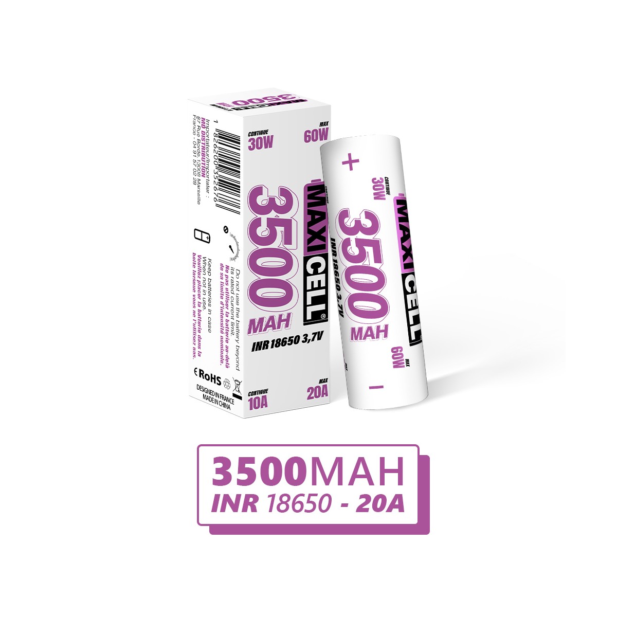 Batería 18650 3500mAh 10A - Maxi Cell