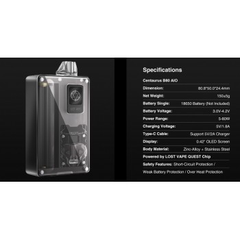 Centaurus B80 AIO Gunmetal Kit - Lost Vape